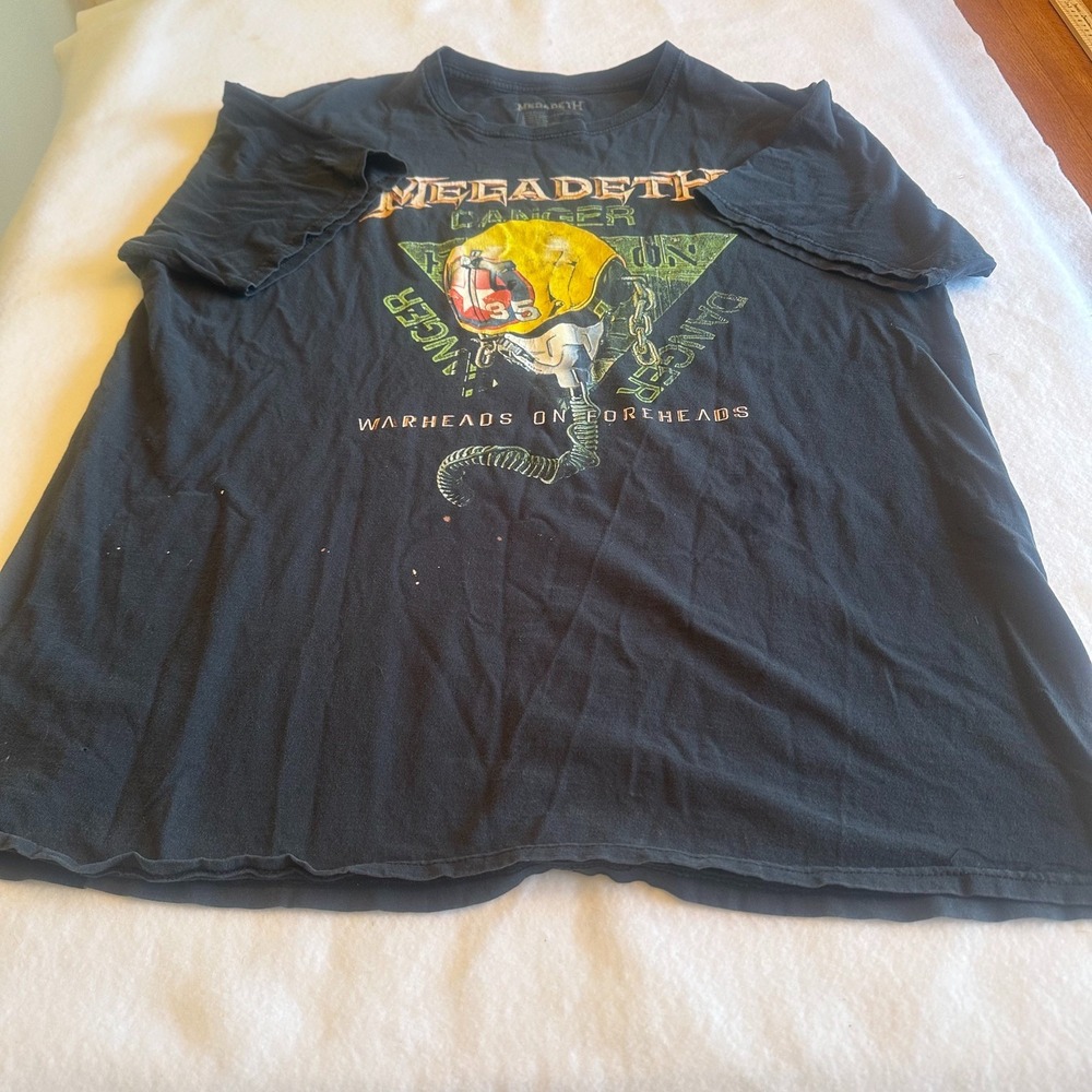Vintage Megadeth Graphic T Shirt Men XL Black Warheads On Foreheads Thrash Metal